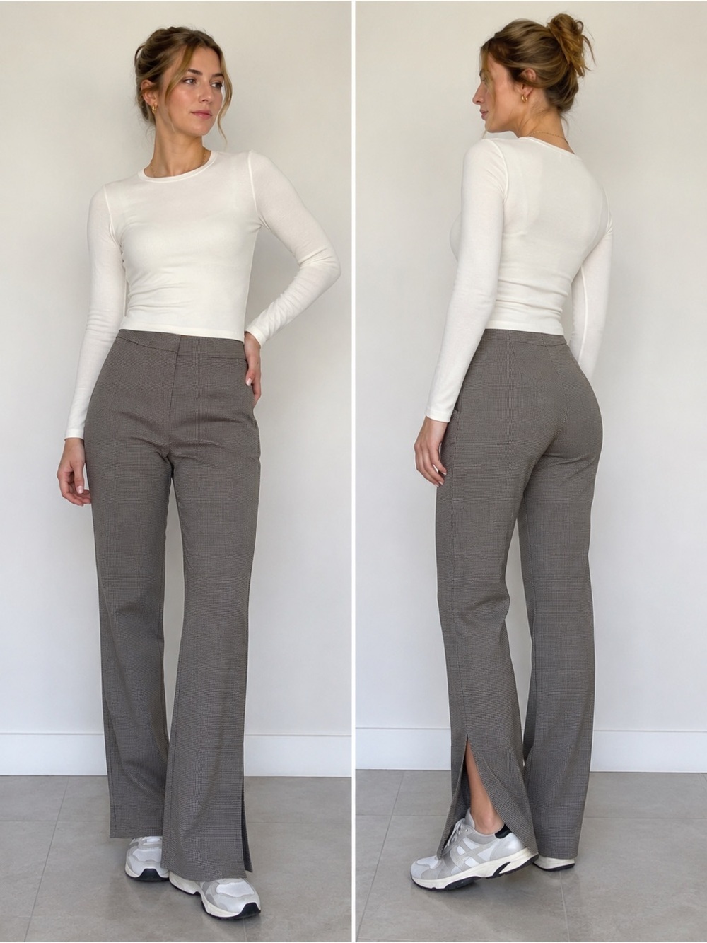 Babaton Slim-Fit Bootcut Pants in Taupe